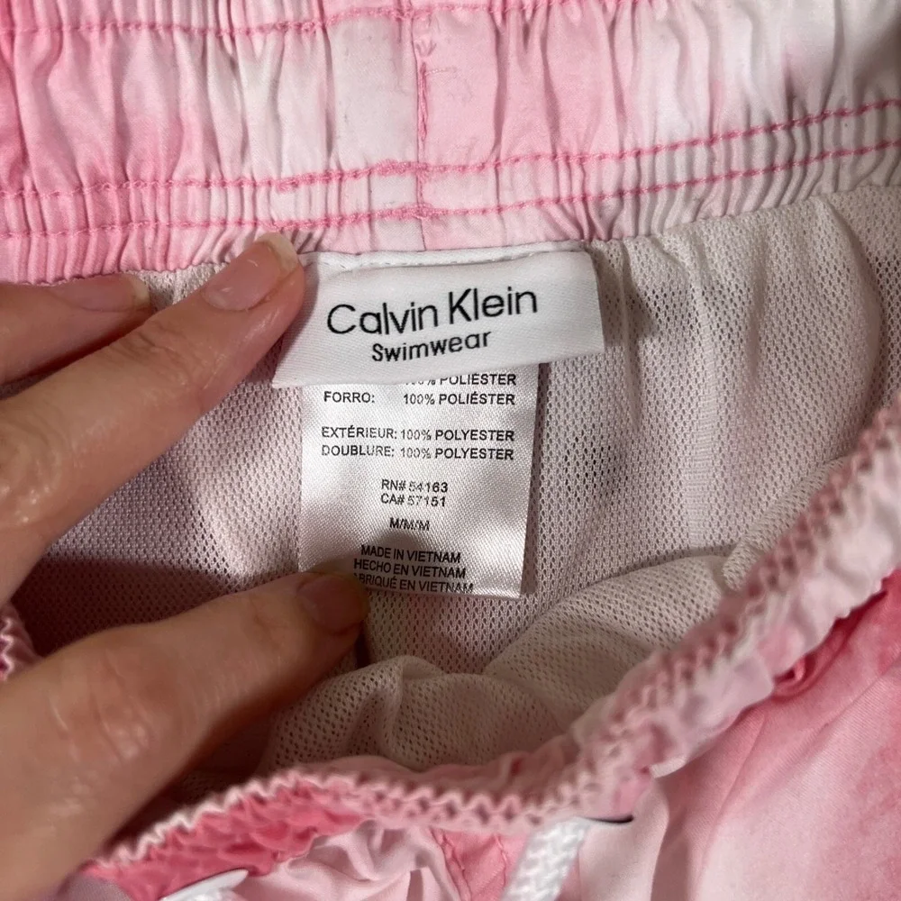 Calvin Klein Swim Trunks Mens Medium Pink Tie Dye‎ 7